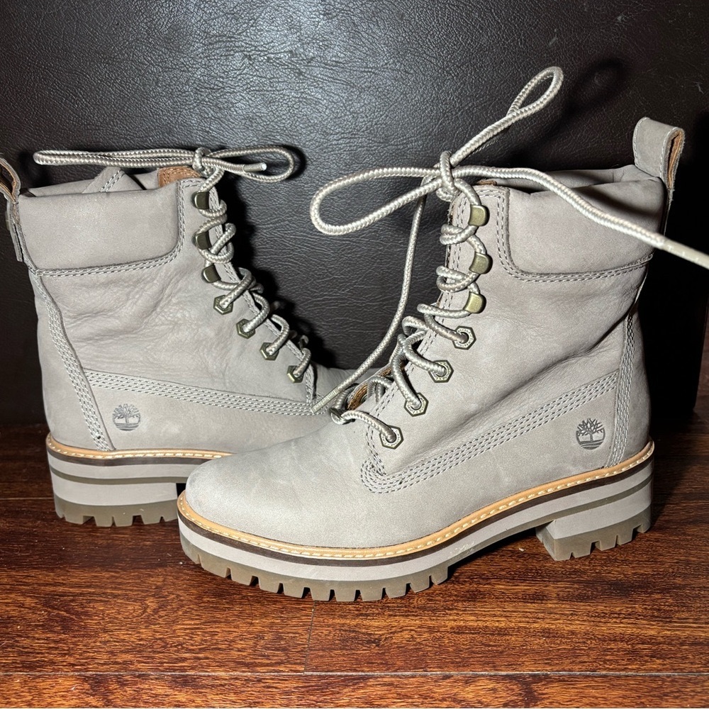 Timberland Light Gray Lace-Up Boots